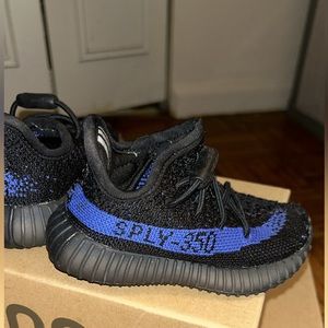 Black and navy blue Yeezy boost 350